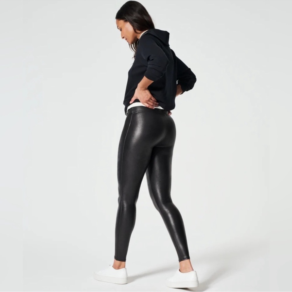 SPANX Faux Leather Leggings Black Size Large